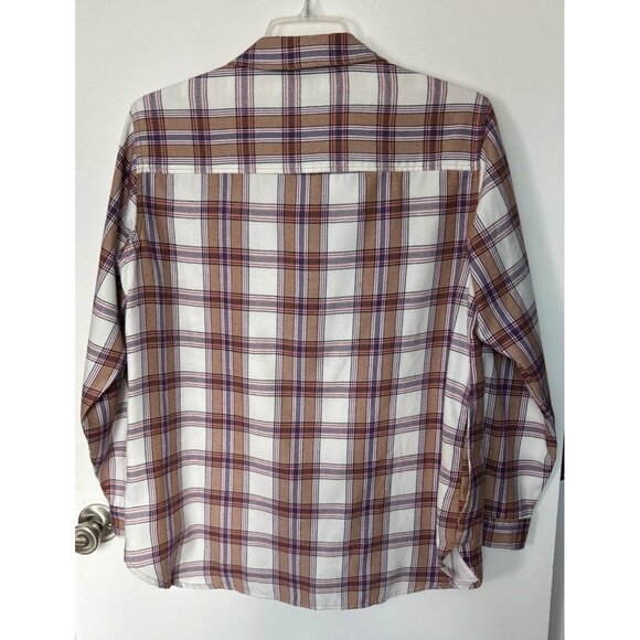 Jachs Girlfriend Women Plaid Button-Up Long Sleeve Shirt Size L  NWOT - Picture 3 of 9